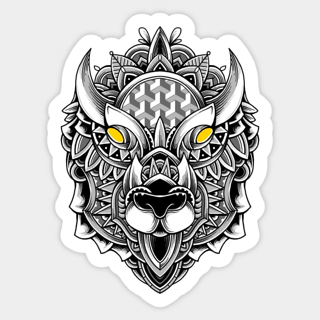 Ornate Buffalo Sticker by GODZILLARGE